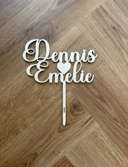 Caketopper trä - Namn - hjärta - Namn - Bild 8