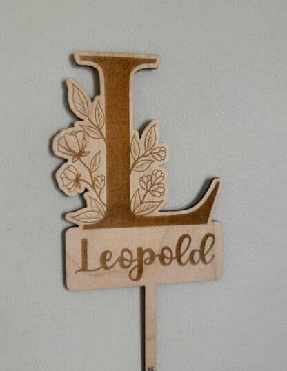 Caketopper Flower - Bokstav & namn - Bild 5