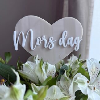 Blomsterpinne - Hjärta 3D-text